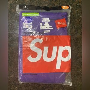 Supreme x Hanes Tagless T shirt in Purple BNWT